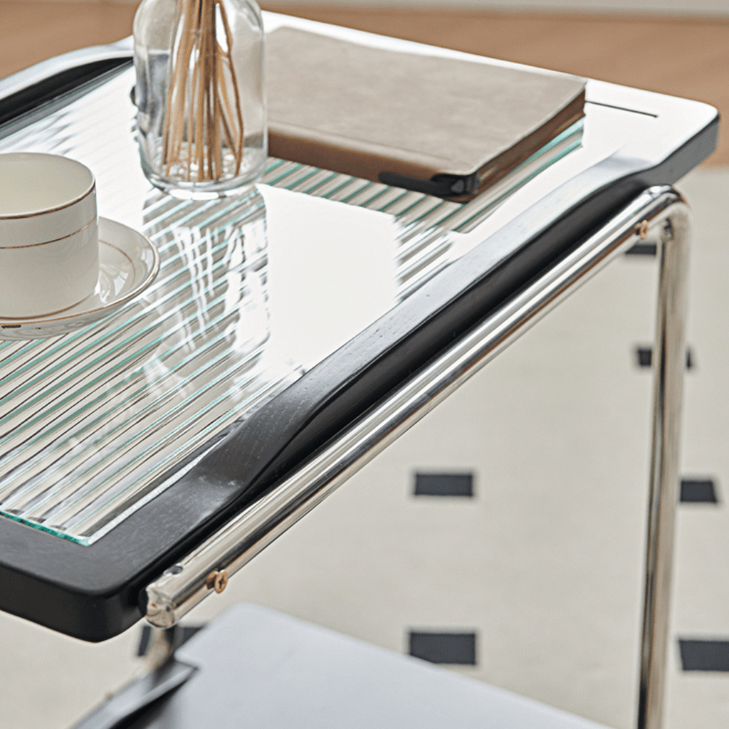 Demetrius Side Table With Trolleys, Black - Miola