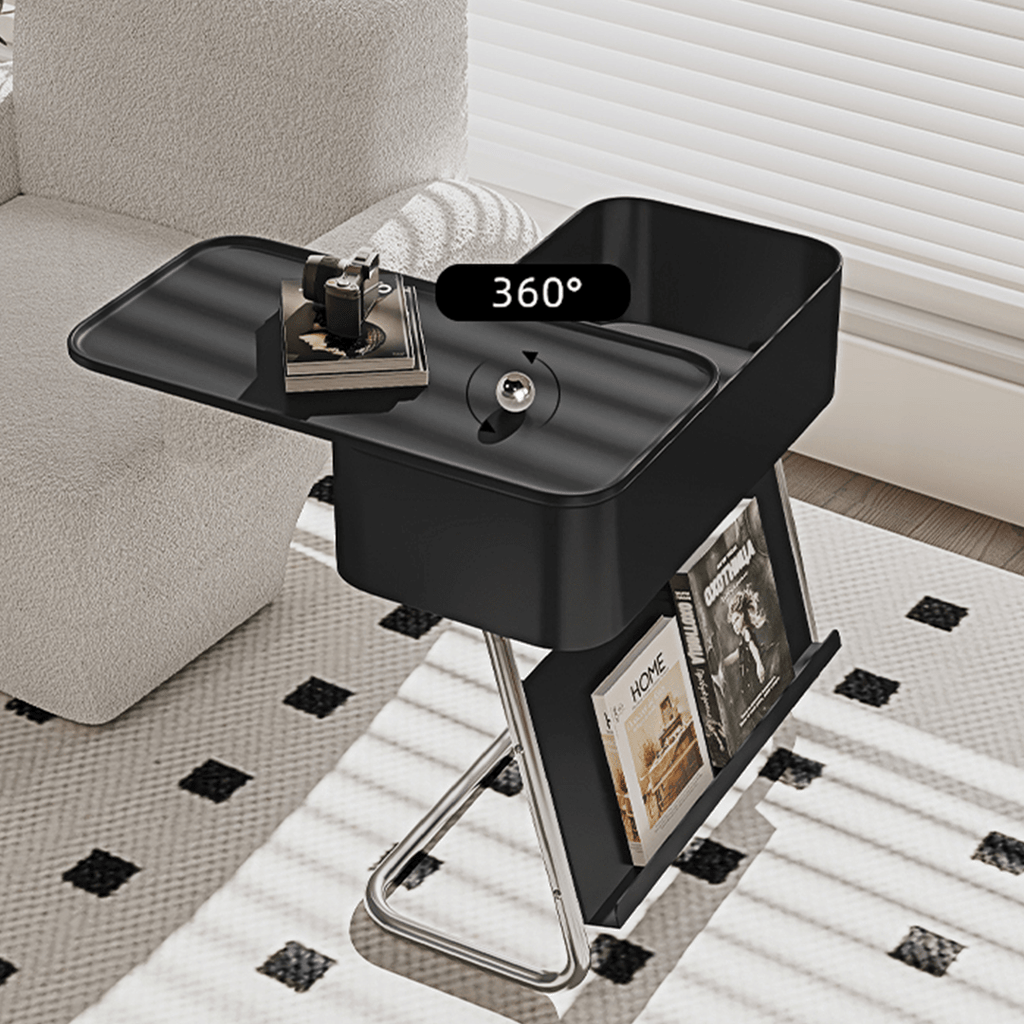 Nikolas Side Table With Storage, Black - Miola