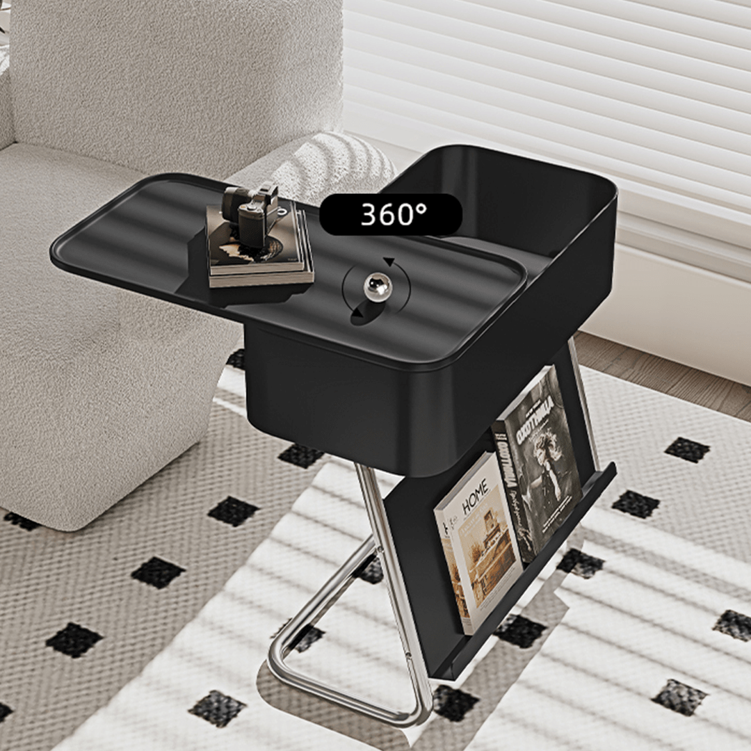 Nikolas Side Table With Storage, Black - Miola