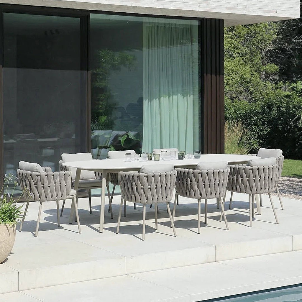 Vallee Rattan Outdoor Dining Table Set, Table With Six Dining Chairs - Miola