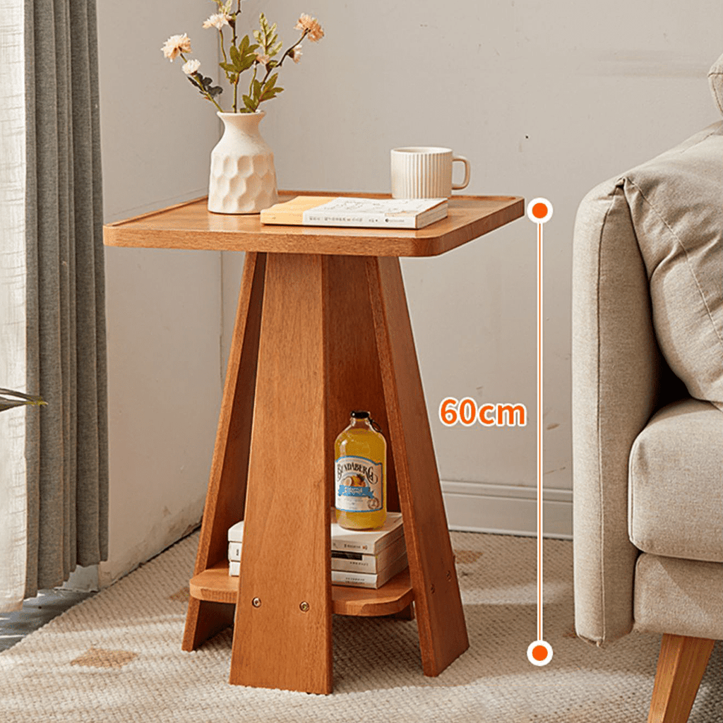 Eva Dne Side Table With Storage, Solid Wood - Miola