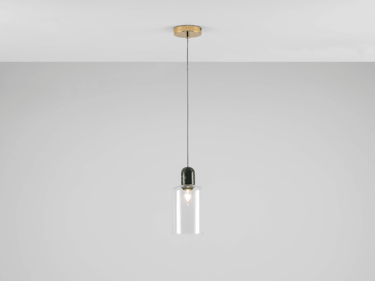 Green marble ceiling pendant fitting - Miola