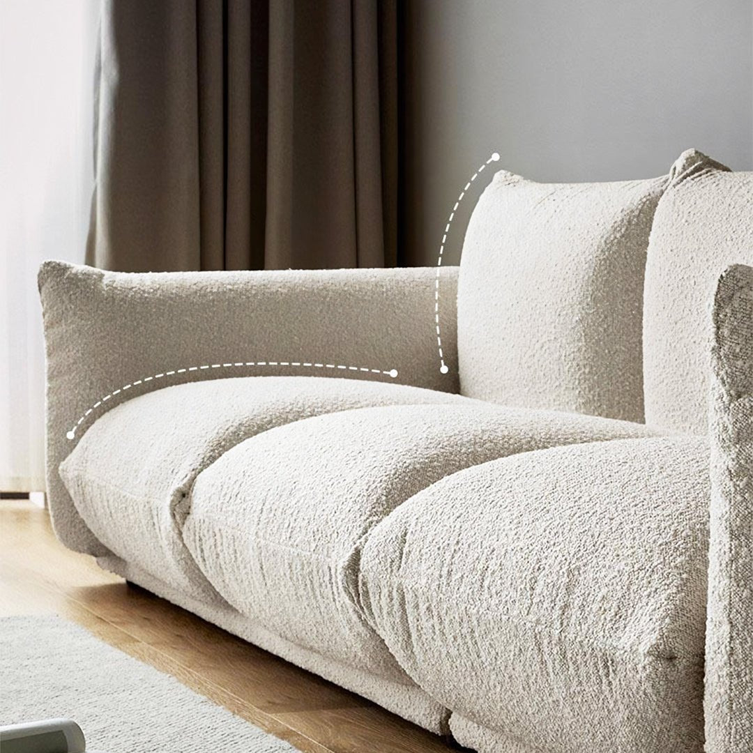 Isabella Two Seater, Three Seater Sofa, Boucle Or Velvet, White - Miola