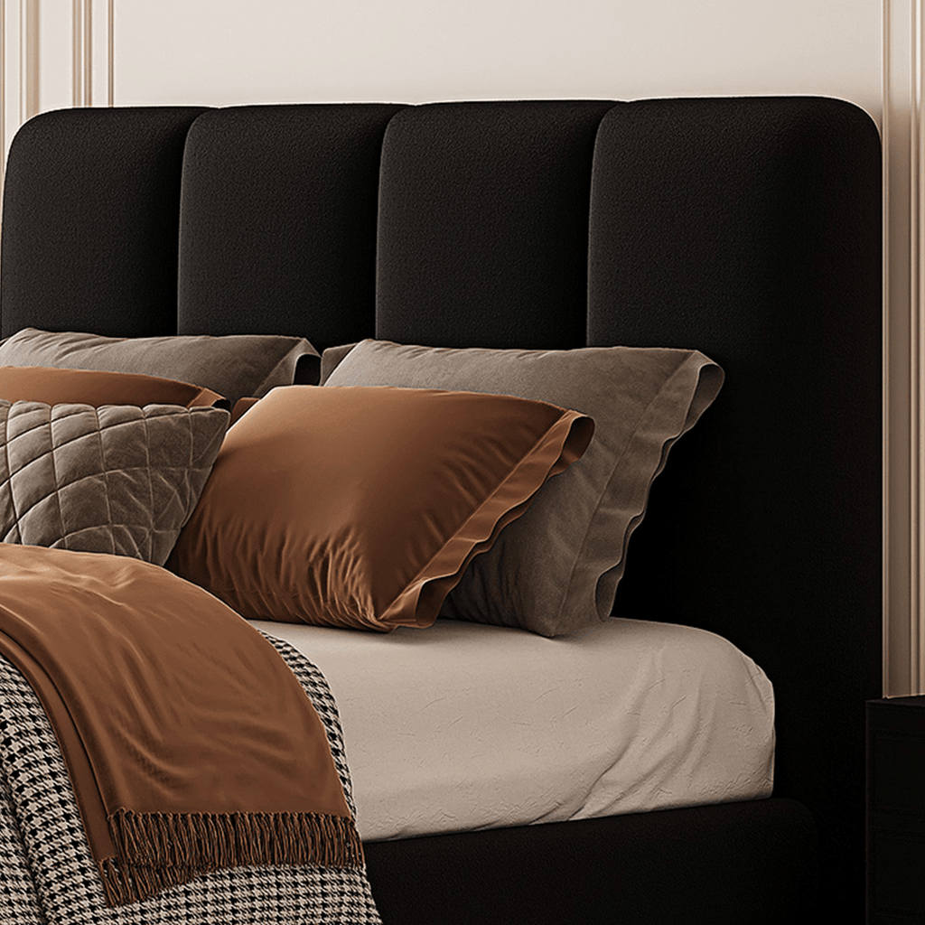 Lysander Double Bed, King Size Bed, Black - Miola