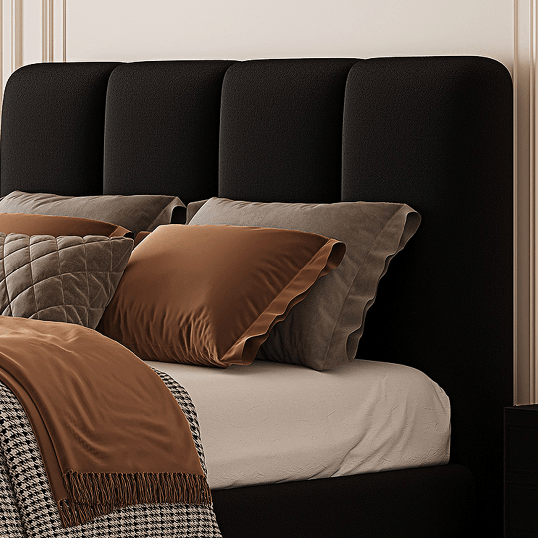 Lysander Double Bed, King Size Bed, Black - Miola