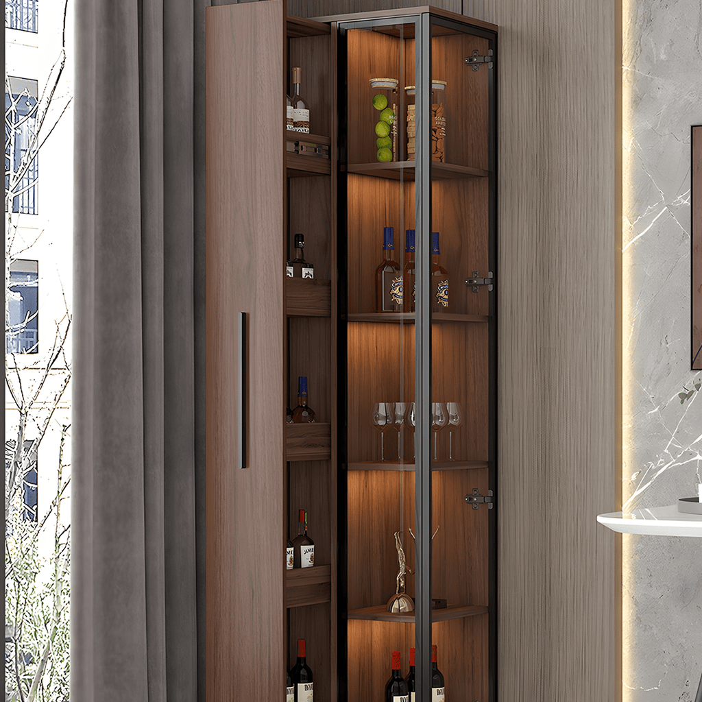 Wavecrest Cocktail Cabinet, Bar With Doors, Wood - Miola