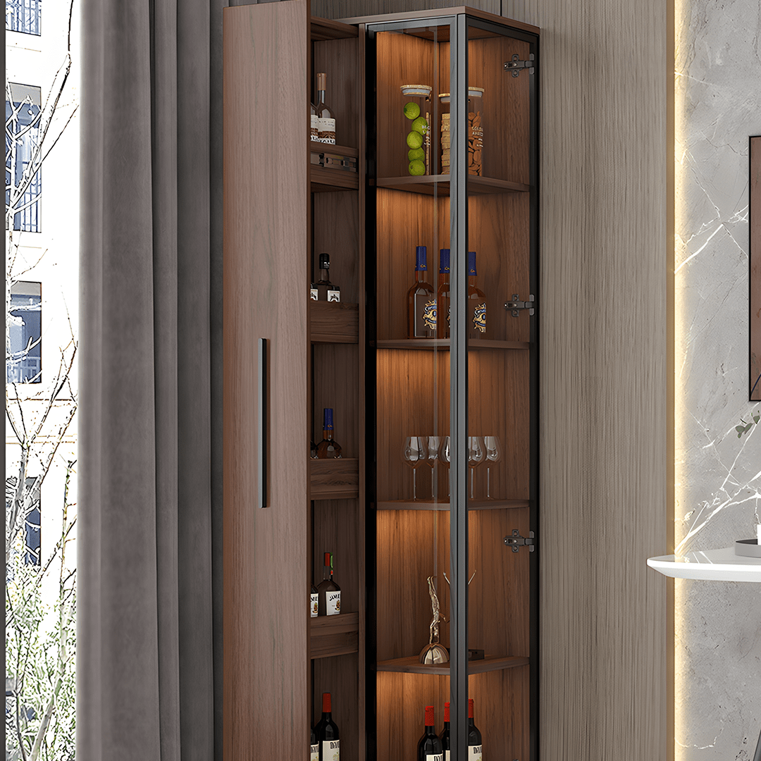 Wavecrest Cocktail Cabinet, Bar With Doors, Wood - Miola