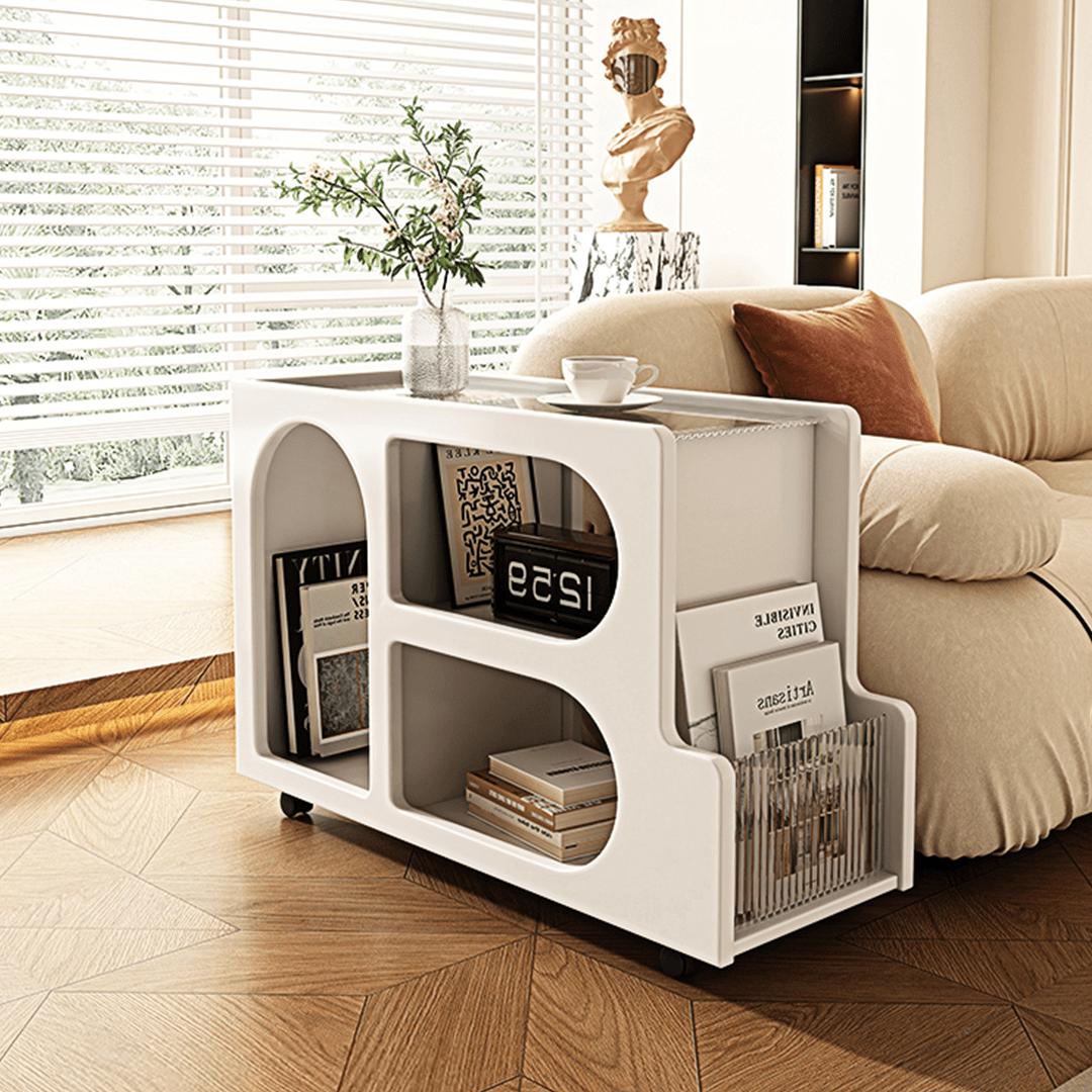 Thaddeus Trolley Style Side Table, Wood - Miola