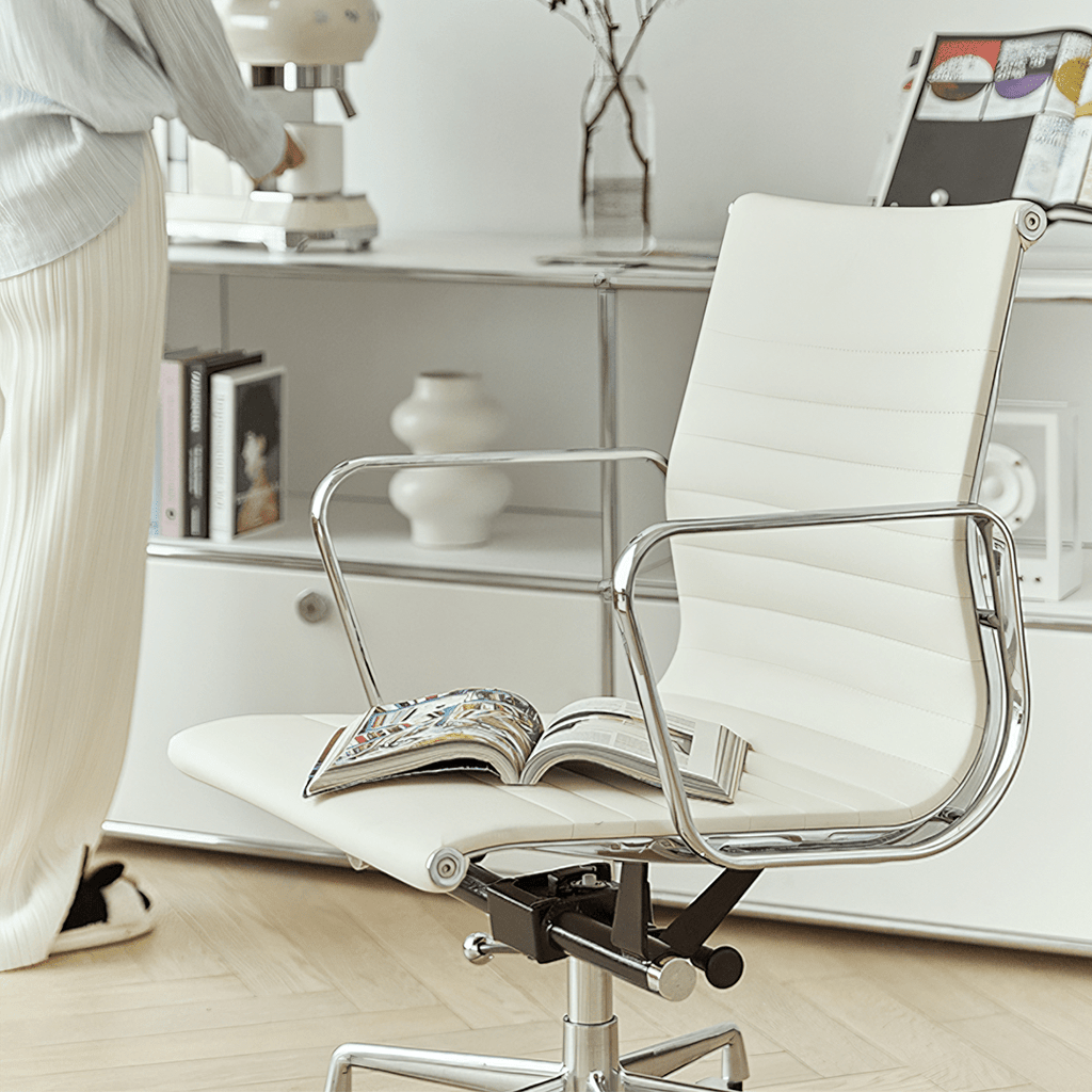 Rangi Leather Office Chair, Hight Back, Black - Miola
