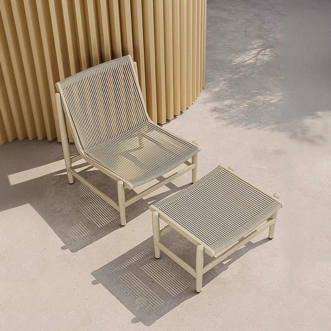 Lavoie Outdoor Lounge Chair With Footstool, Rattan