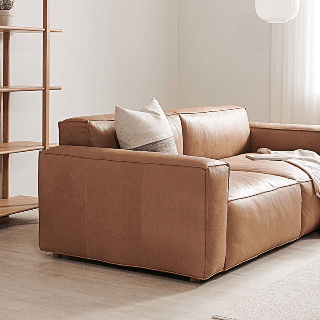 Lucian Four Seater Coner Sofa, Modular Sofa, Real Leather - Miola