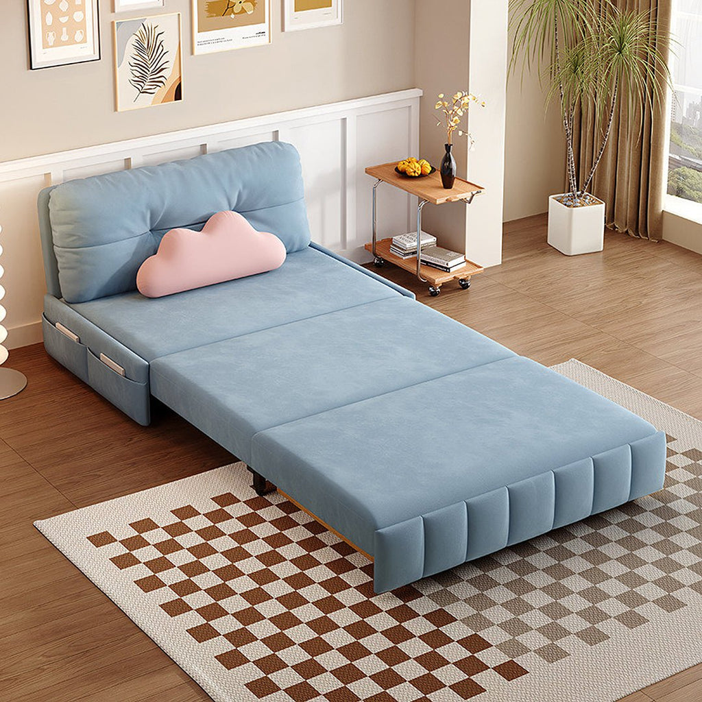Mehta Single Seater Sofa Bed, Two Seater Sofa Bed, Blue - Miola