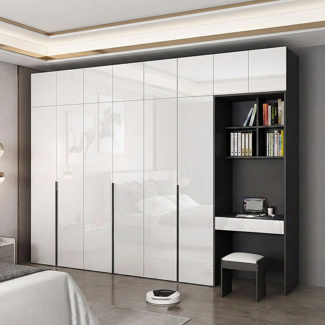 Nascimento Corner Wardrobe, Tall Wardrobe, L Shape Wardrobe With Dressing Table - Miola