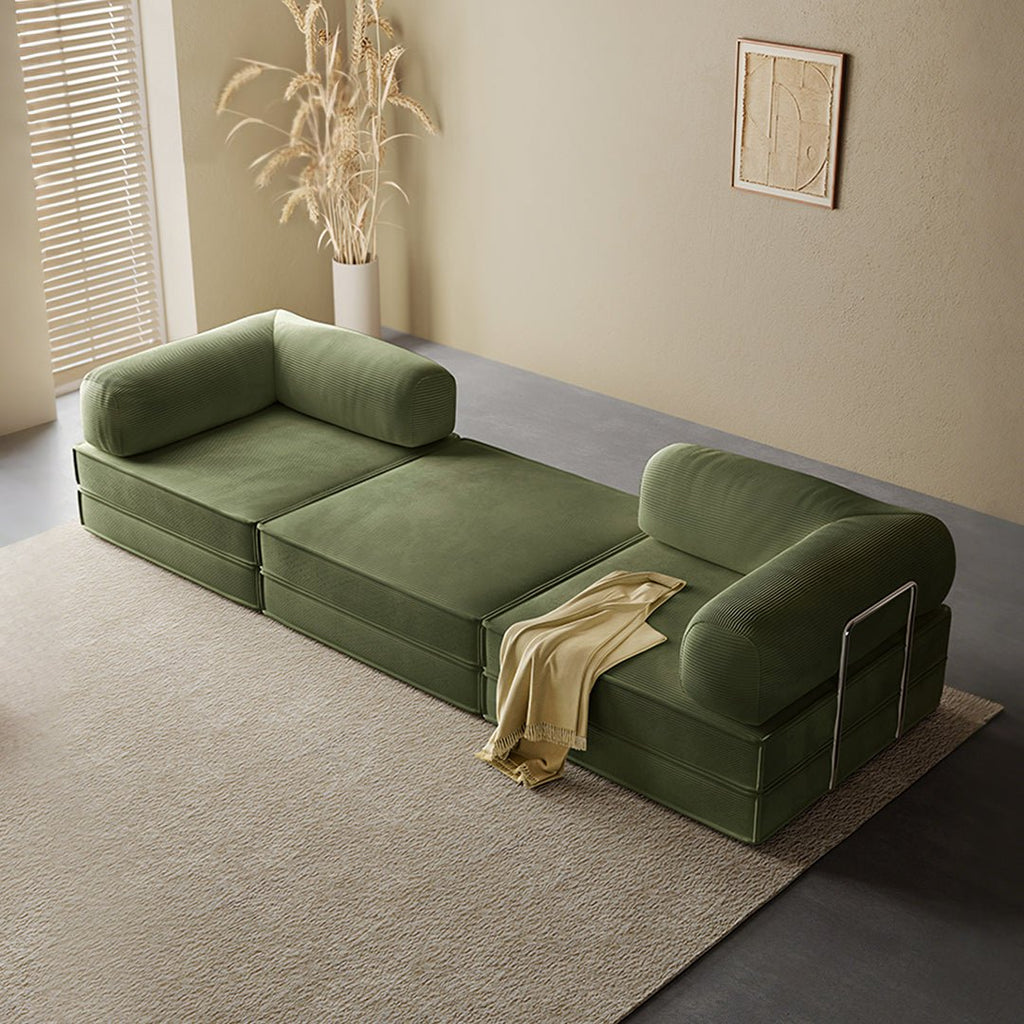 Van Buren Foldable Lazy Sofa Bed, Corduroy - Miola