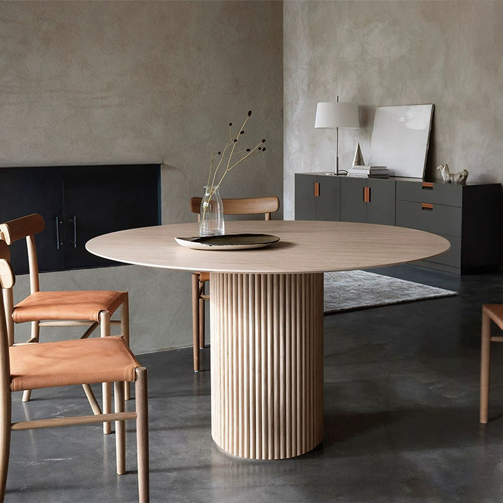 Ivar Round Dining Table, Oak Or Walnut - Miola