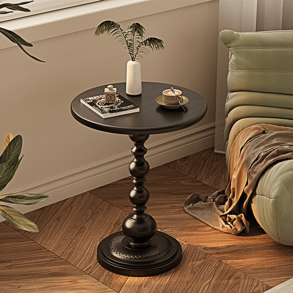 Xanthe Small Round Side Table, Black or White - Miola