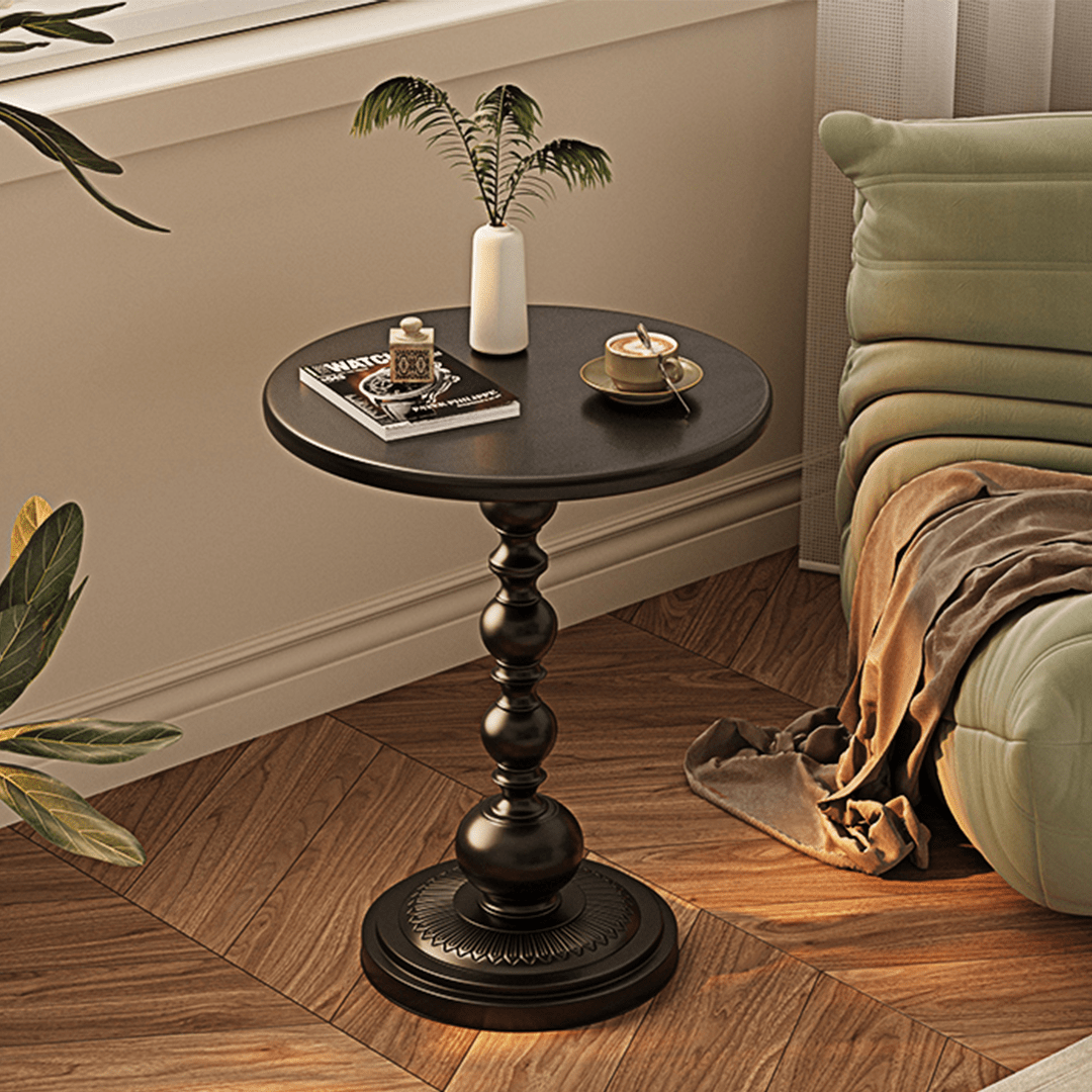 Xanthe Small Round Side Table, Black or White - Miola