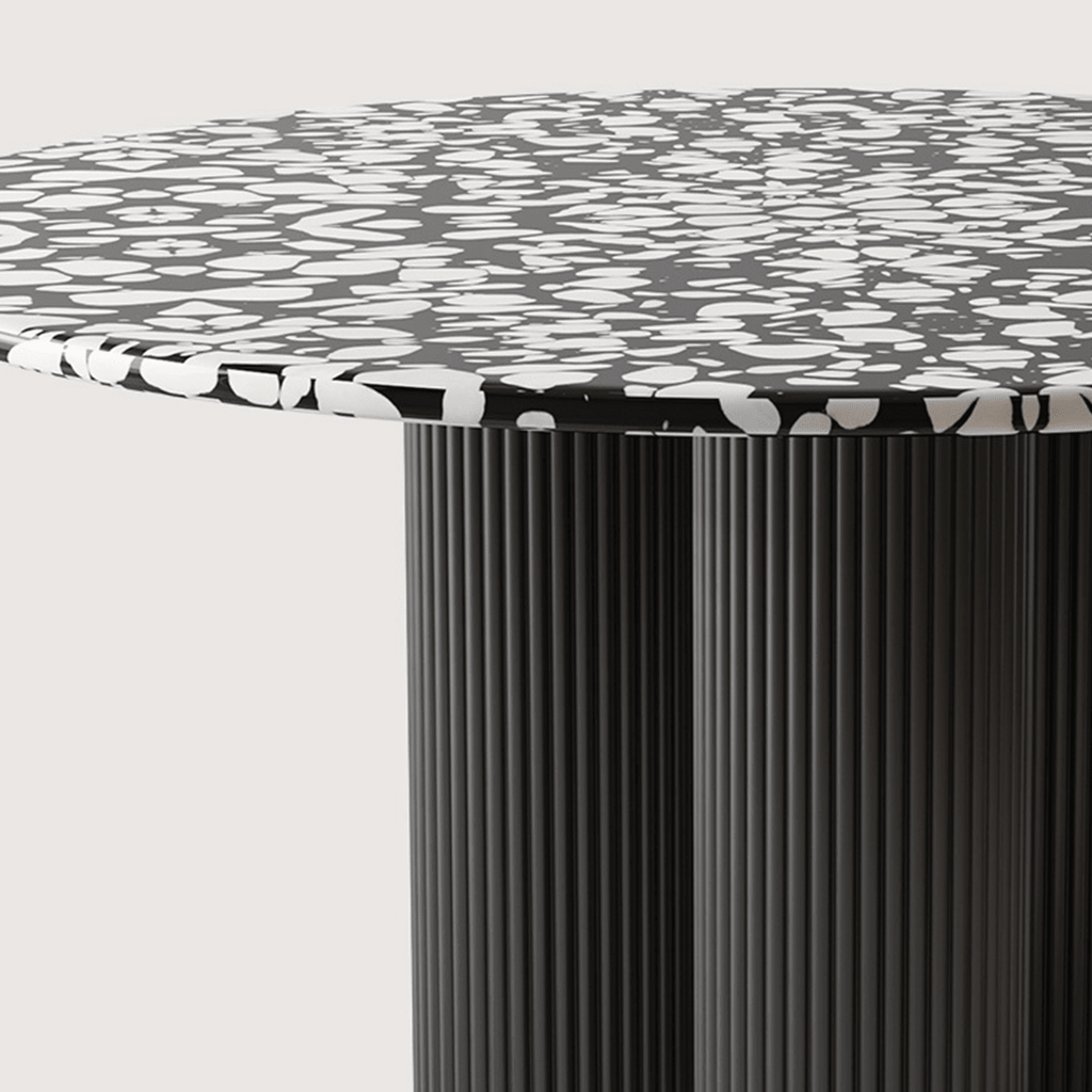 Nelli Modern Round Dining Table, Marble - Miola