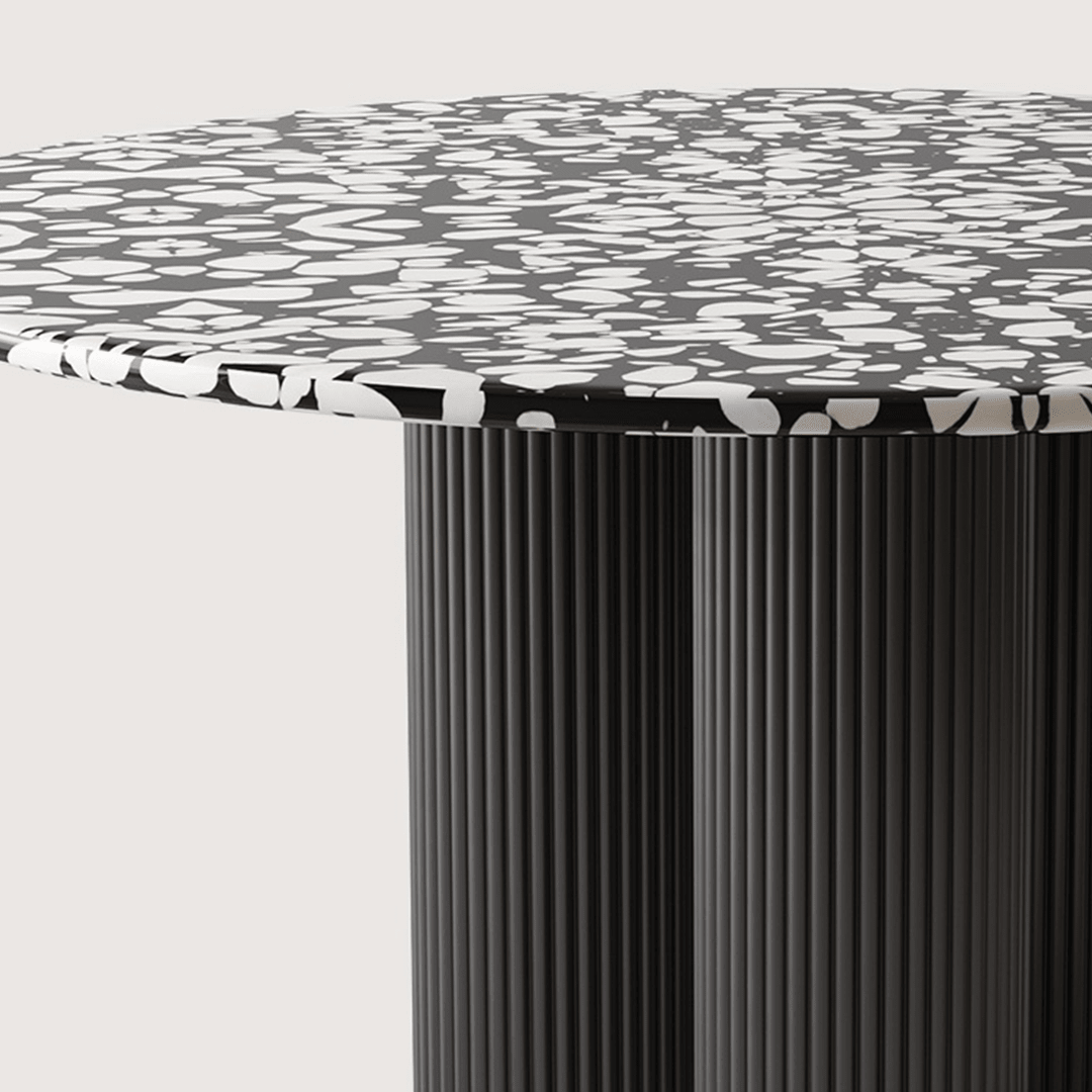 Nelli Modern Round Dining Table, Marble - Miola