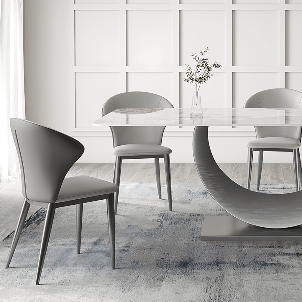 Vera Dining Table & Chairs, Sintered Stone, White - Miola