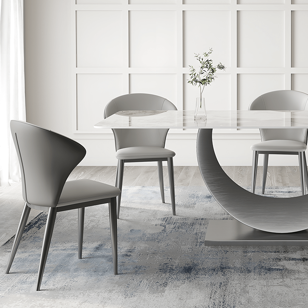 Vera Dining Table & Chairs, Sintered Stone, White - Miola