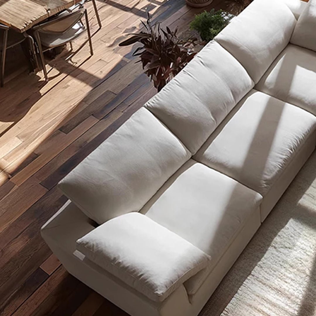 Farid Two Seater, Three Seater Sofa, Modular Sofa, White Linen - Miola