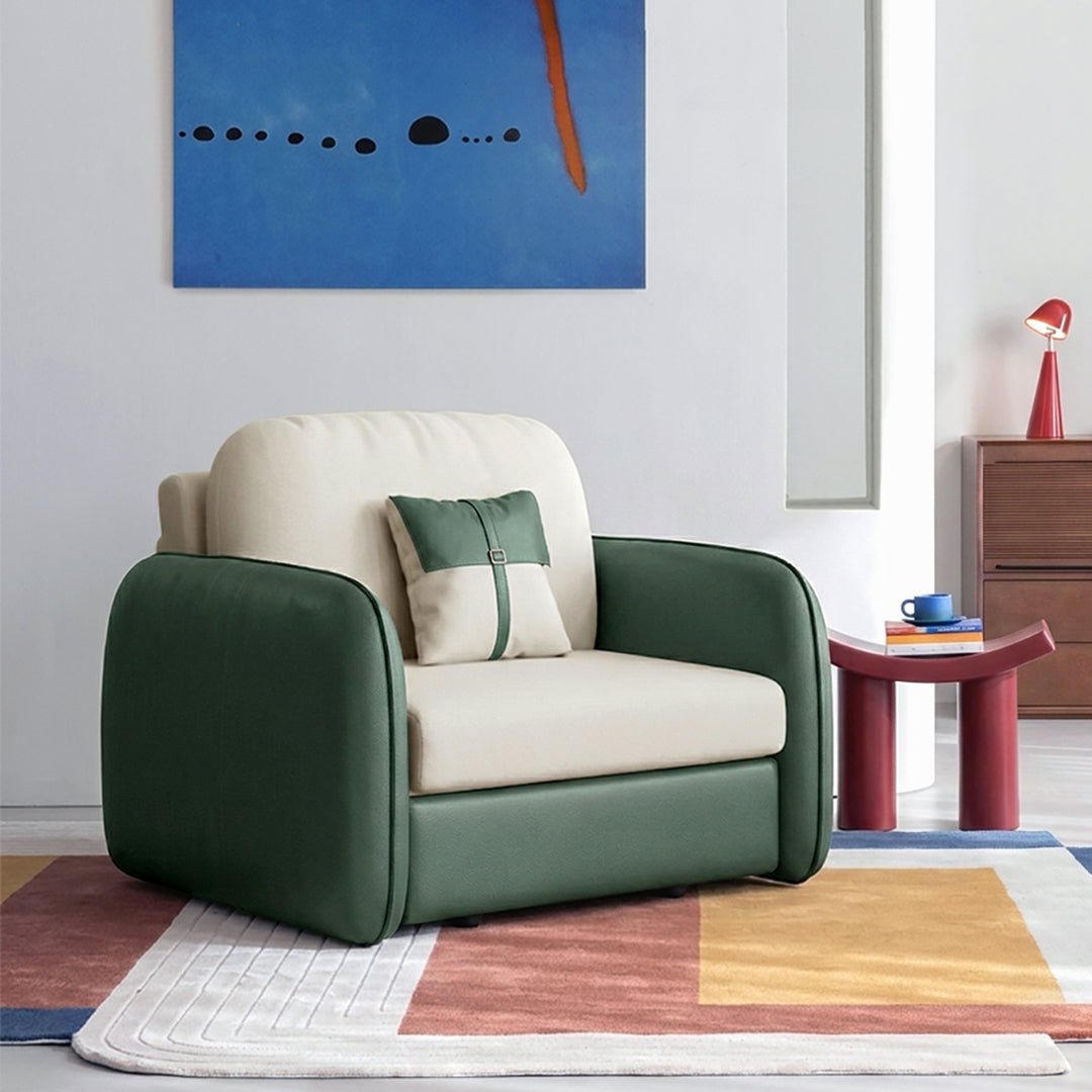 Caio Single Sofa Bed, Leathaire - Miola