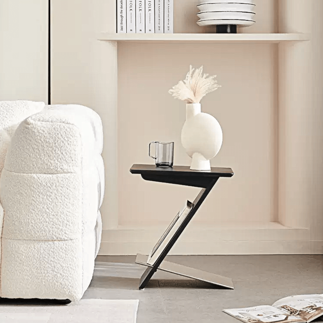 Adrian Side Table With Magazine Rack, Solid Wood - Miola