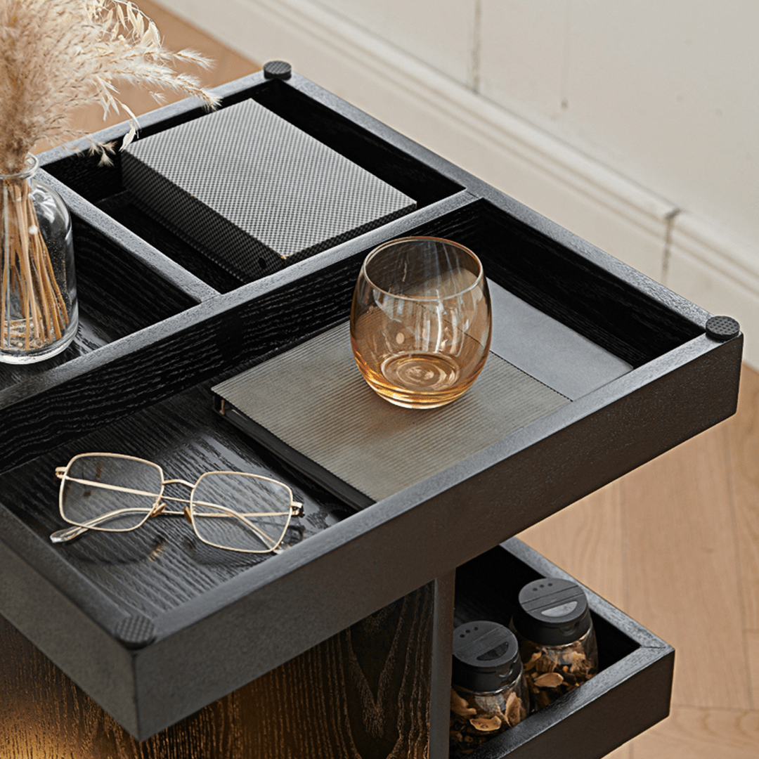 Cassandra Narrow Side Table, Black - Miola