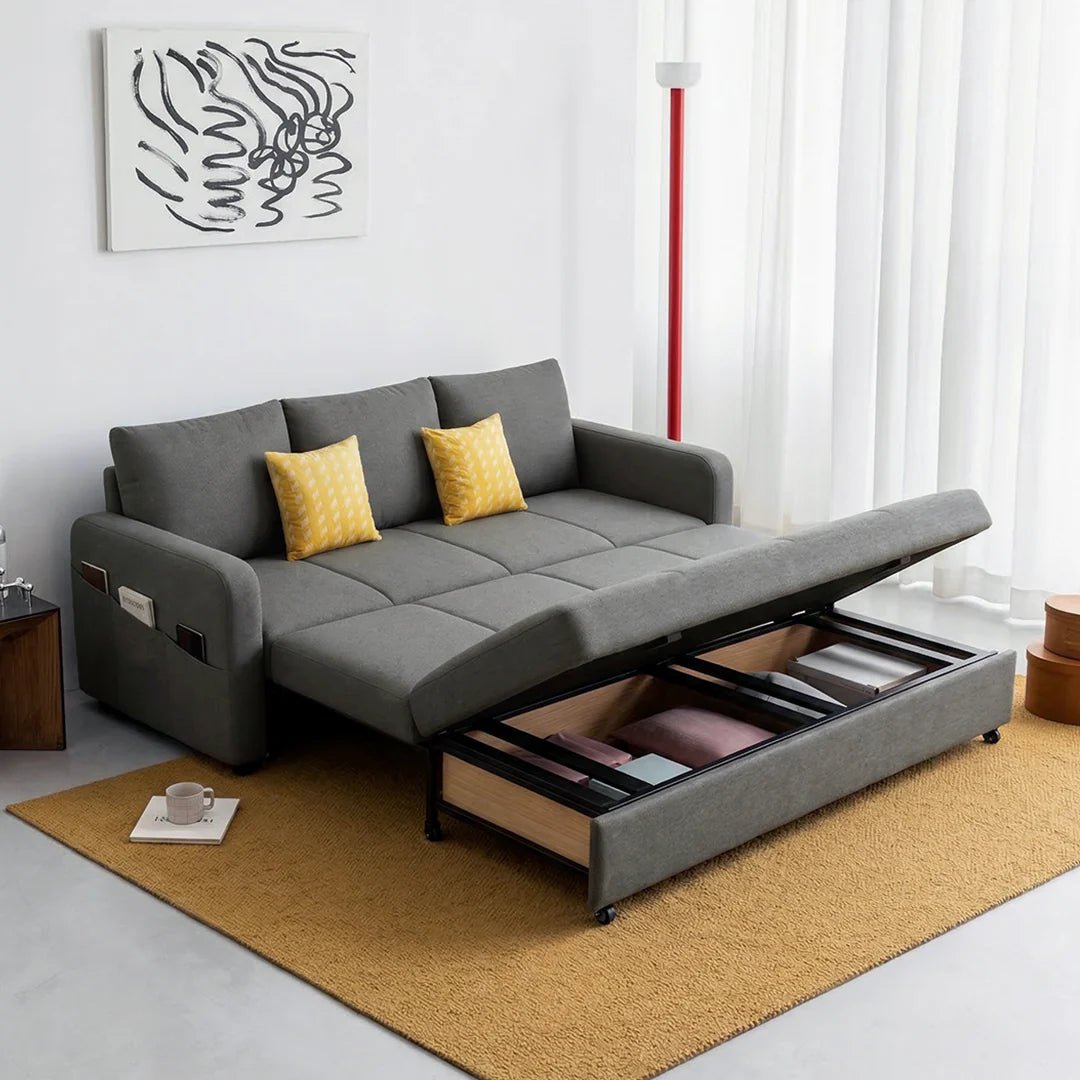 Gabriel Two Seater Sofa Bed, Linen - Miola