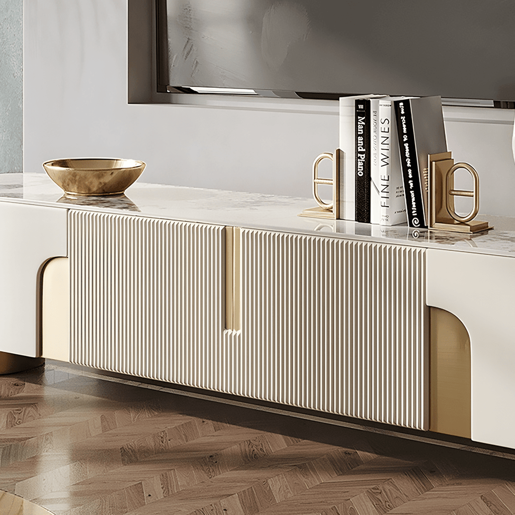 Athena TV Stand, Cream & Gold - Miola