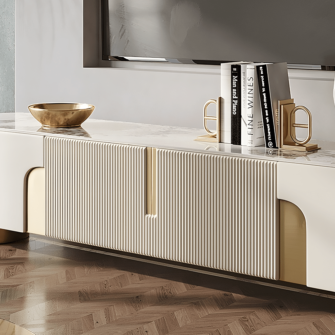 Athena TV Stand, Cream & Gold - Miola