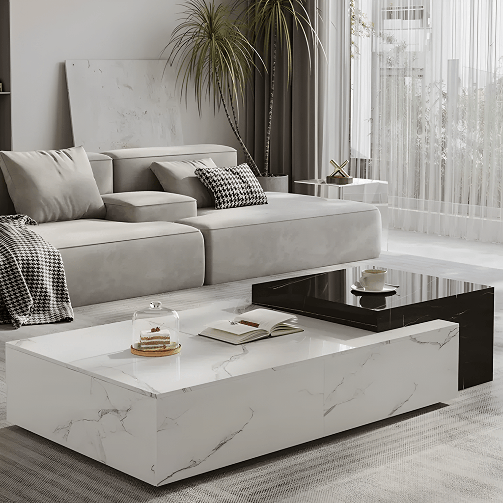 Erato Rectangle Nesting Coffee Table Set, Extendable - Miola