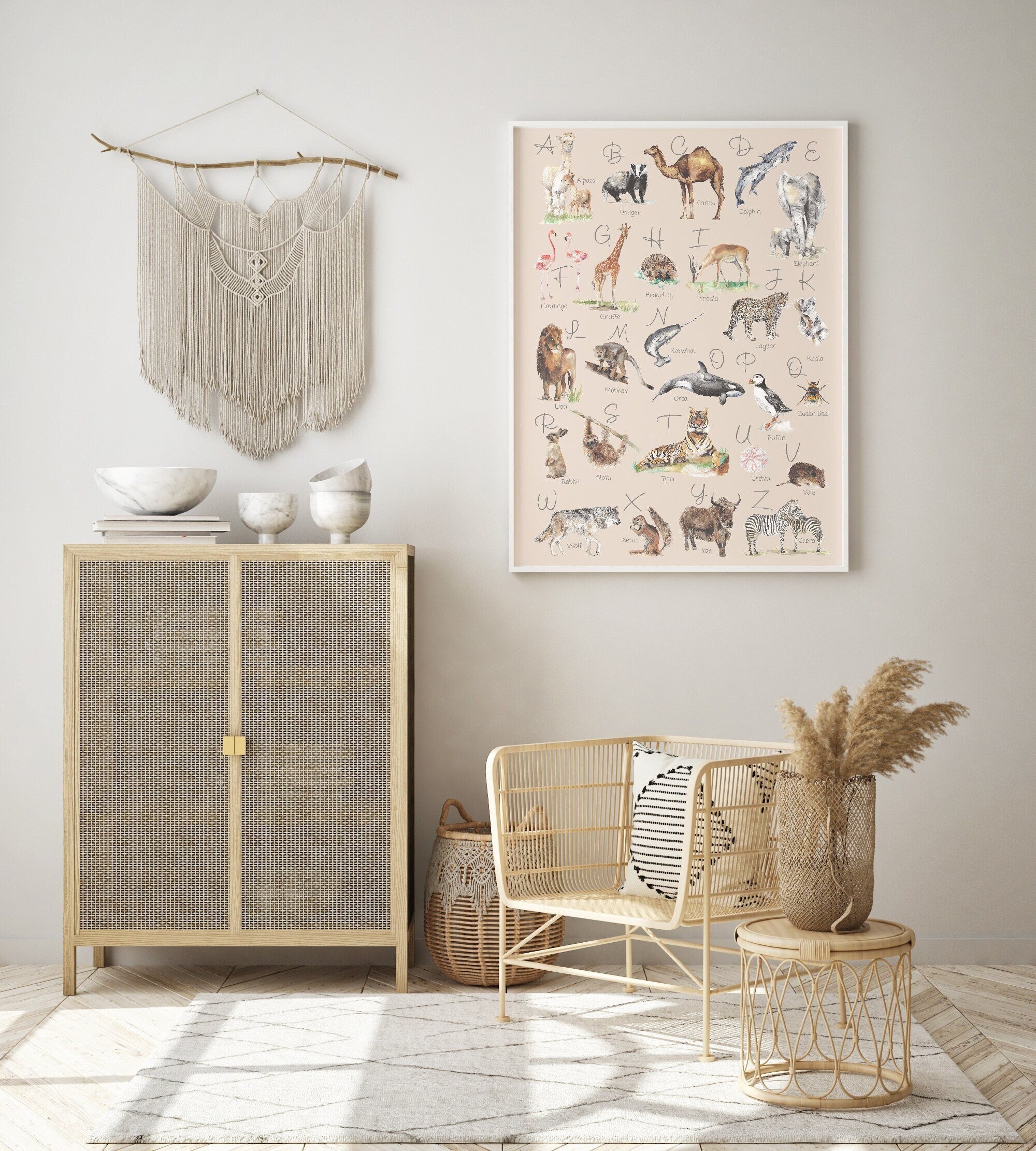 Animal Alphabet Children's Wall Print