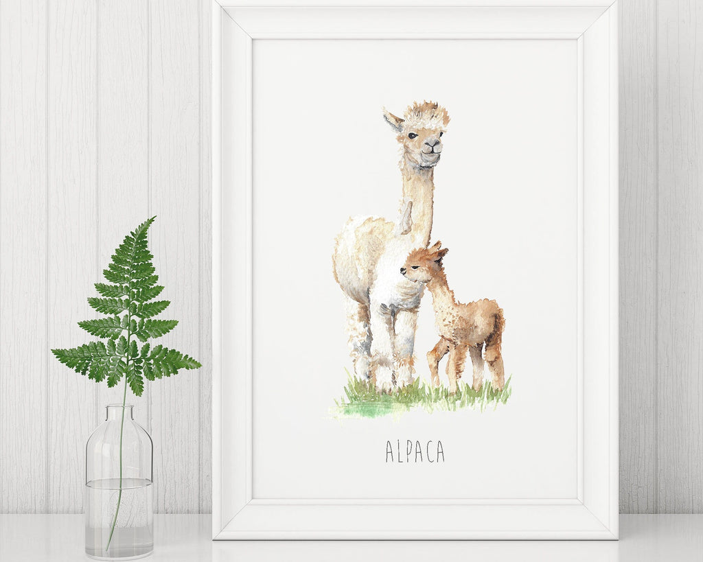 Personalised Alpaca Watercolour Art Print