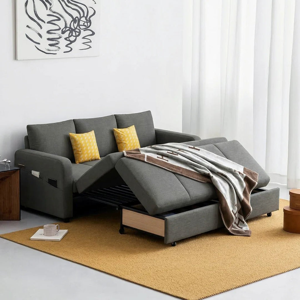 Gabriel Two Seater Sofa Bed, Linen - Miola