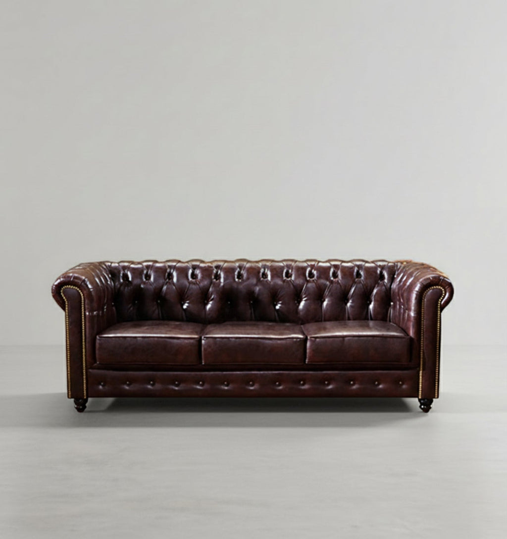 Vintage Chesterfield Three Seater Sofa - Miola