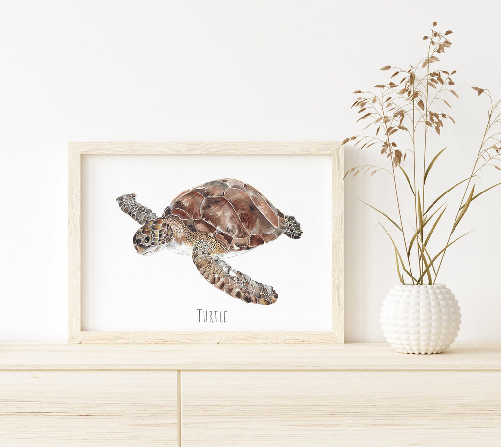 Turtle - Personalised Watercolour Fine Art Print - Miola