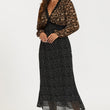 Load image into Gallery viewer, Black Dot &amp; Brown Leopard Print Long Sleeve Maxi Dress

