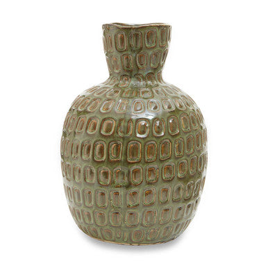 Yana Large Green Textured Ceramic Vase