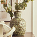 Yana Large Green Textured Ceramic Vase