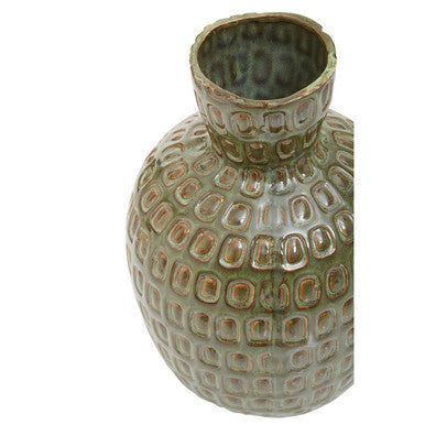 Yana Large Green Textured Ceramic Vase
