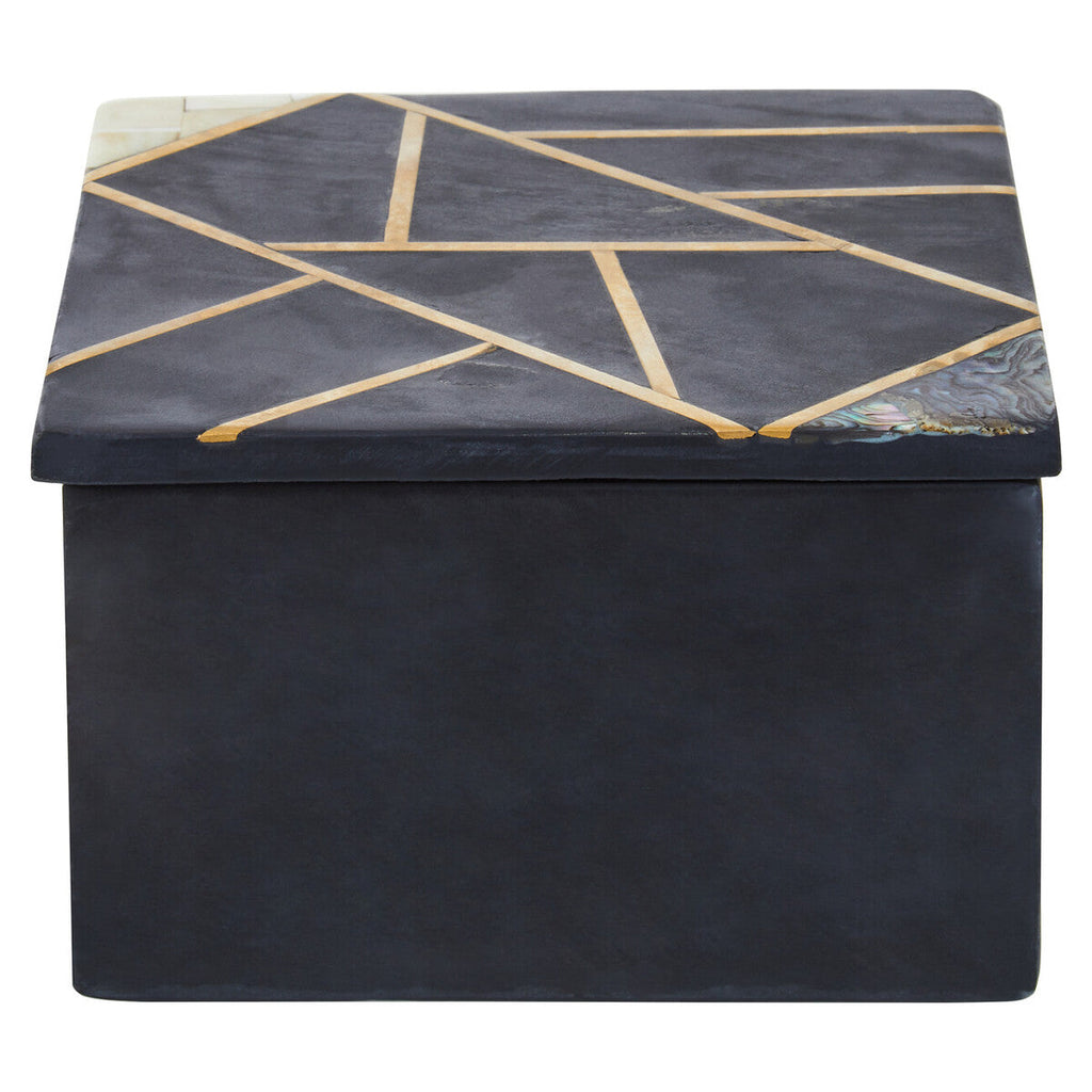 Oriana Small Black Slate with Mother of Pearl Inlay Trinket Box