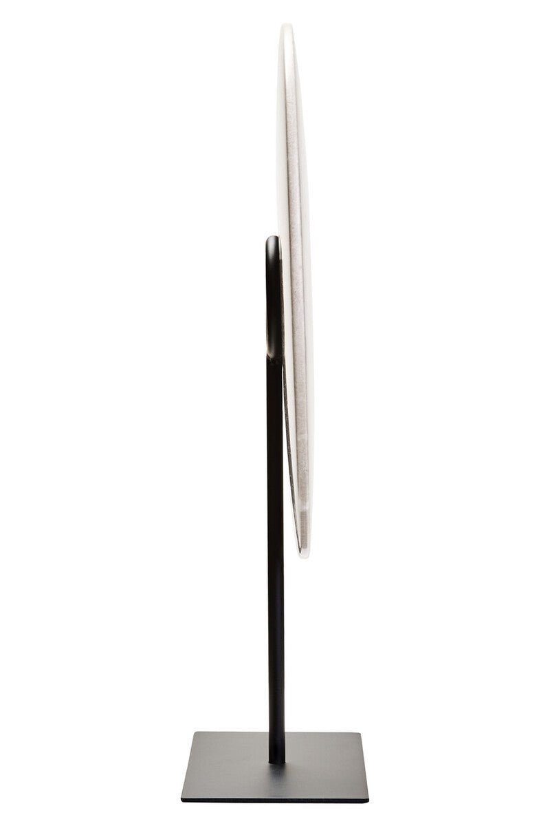 Zoro Large Round Dia 30cm Grey Marble Disc Sculpture - Miola