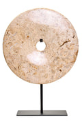 Zoro Large Natural Speckled Marble Round Disc Sculpture - Miola