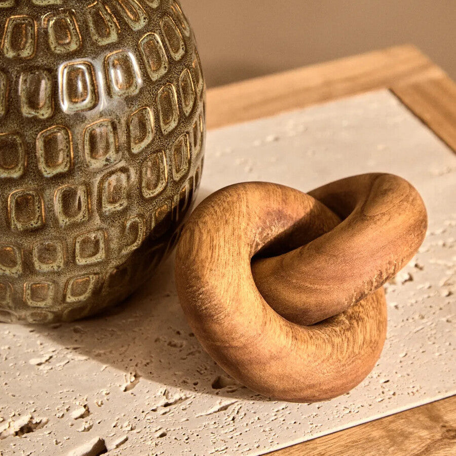 Cato Brown Wood Small Knot Decor