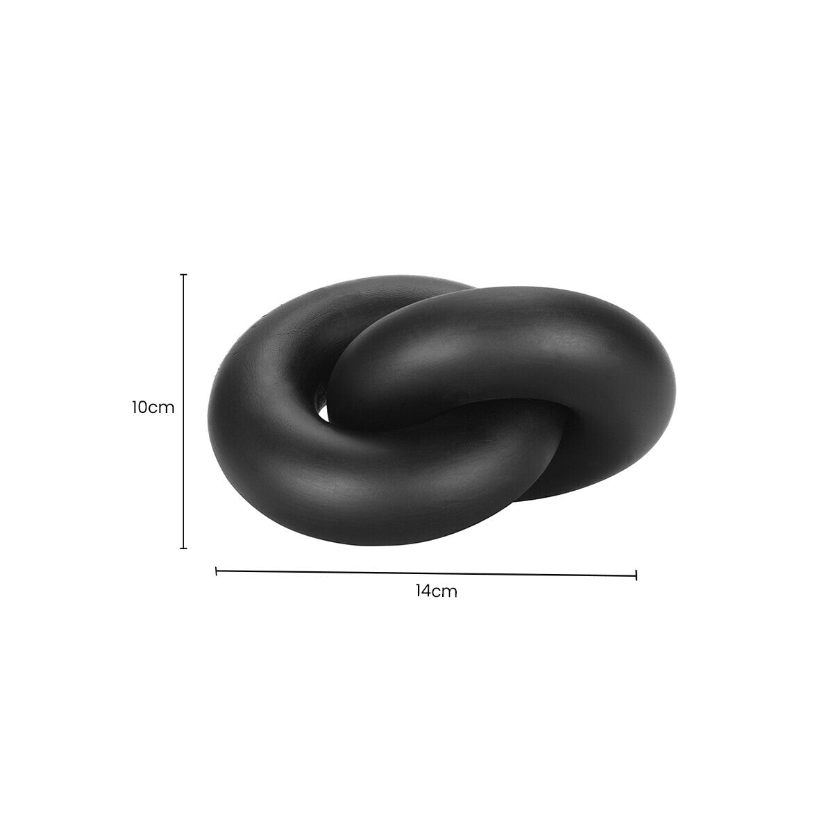 Cato Black Wood Small Knot Decor - Miola