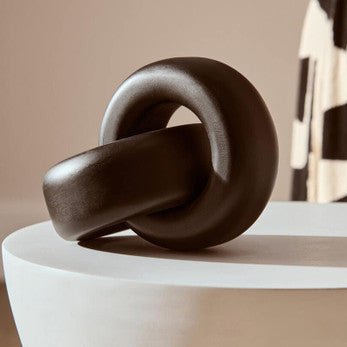 Cato Black Wood Small Knot Decor - Miola