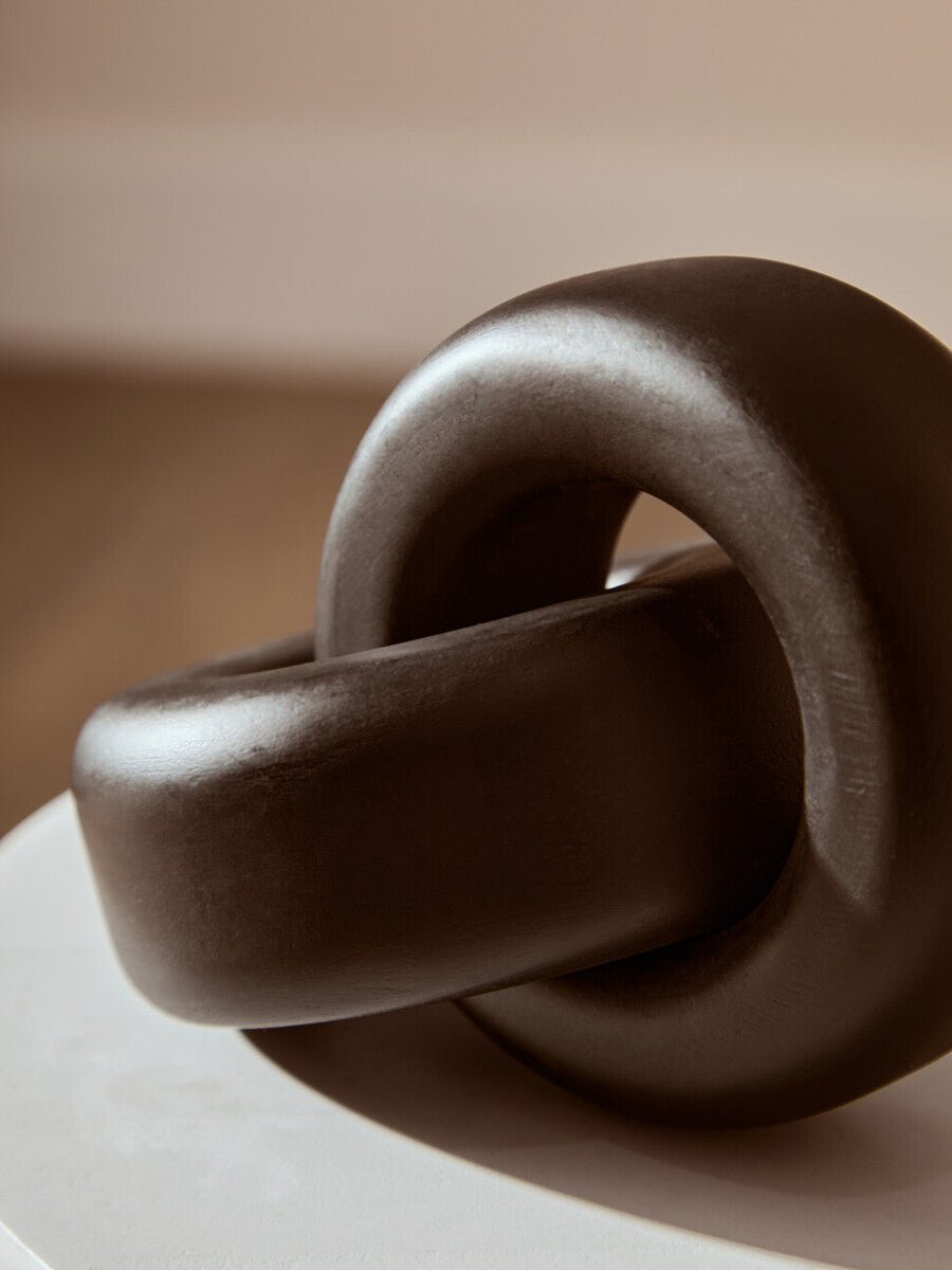 Cato Black Wood Small Knot Decor - Miola