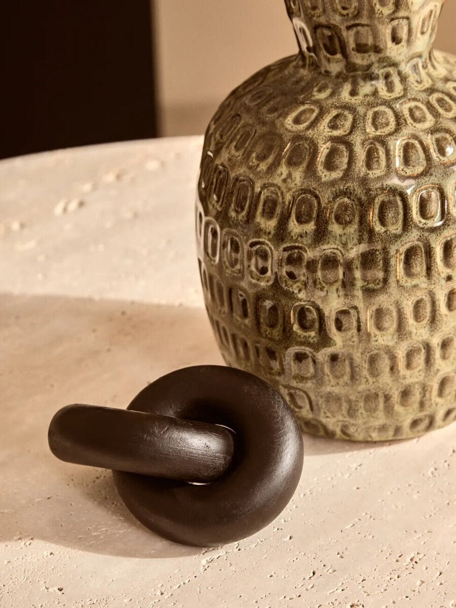 Cato Black Wood Small Knot Decor - Miola